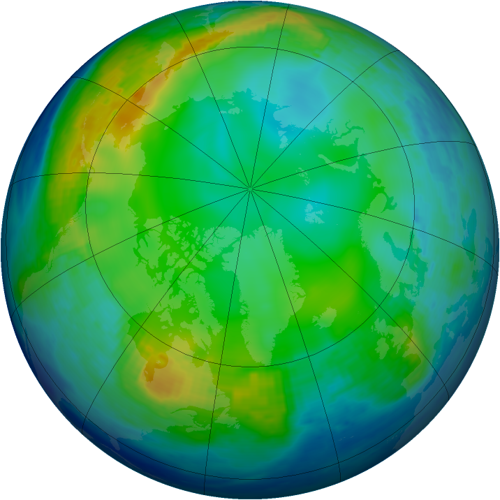Arctic ozone map for 07 December 1992